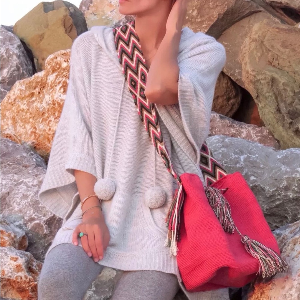 OOAK Original Wayúu MOCHILA Bag Pink Crossbody